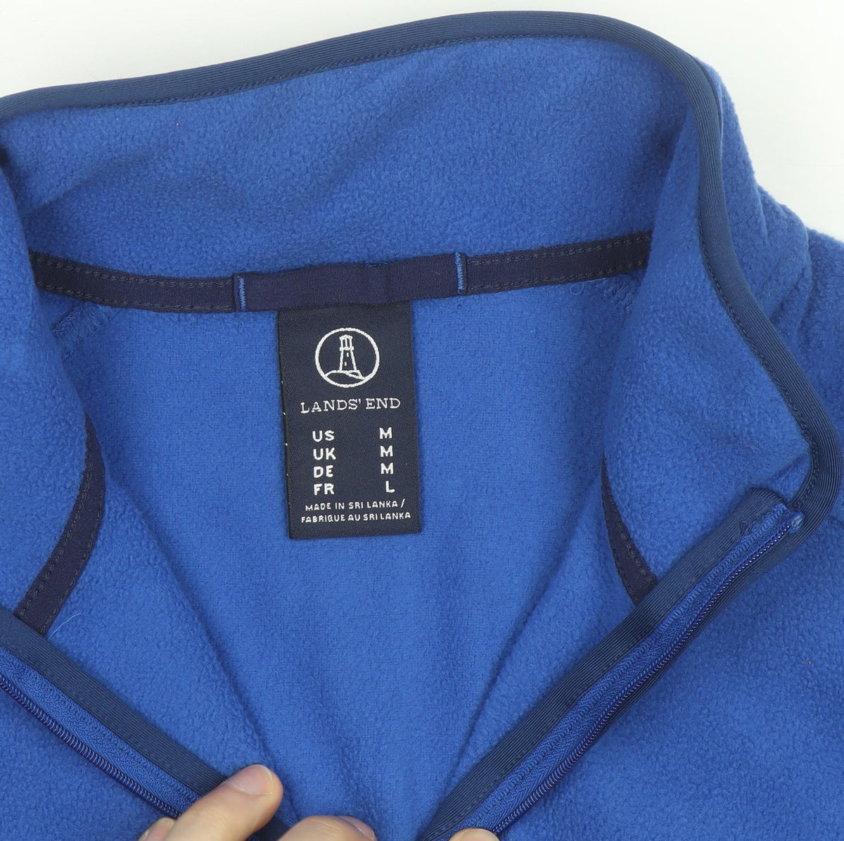 Lands' End Women's Blue Fleece 1/2 Zip Basic Jacket Size M Regular
