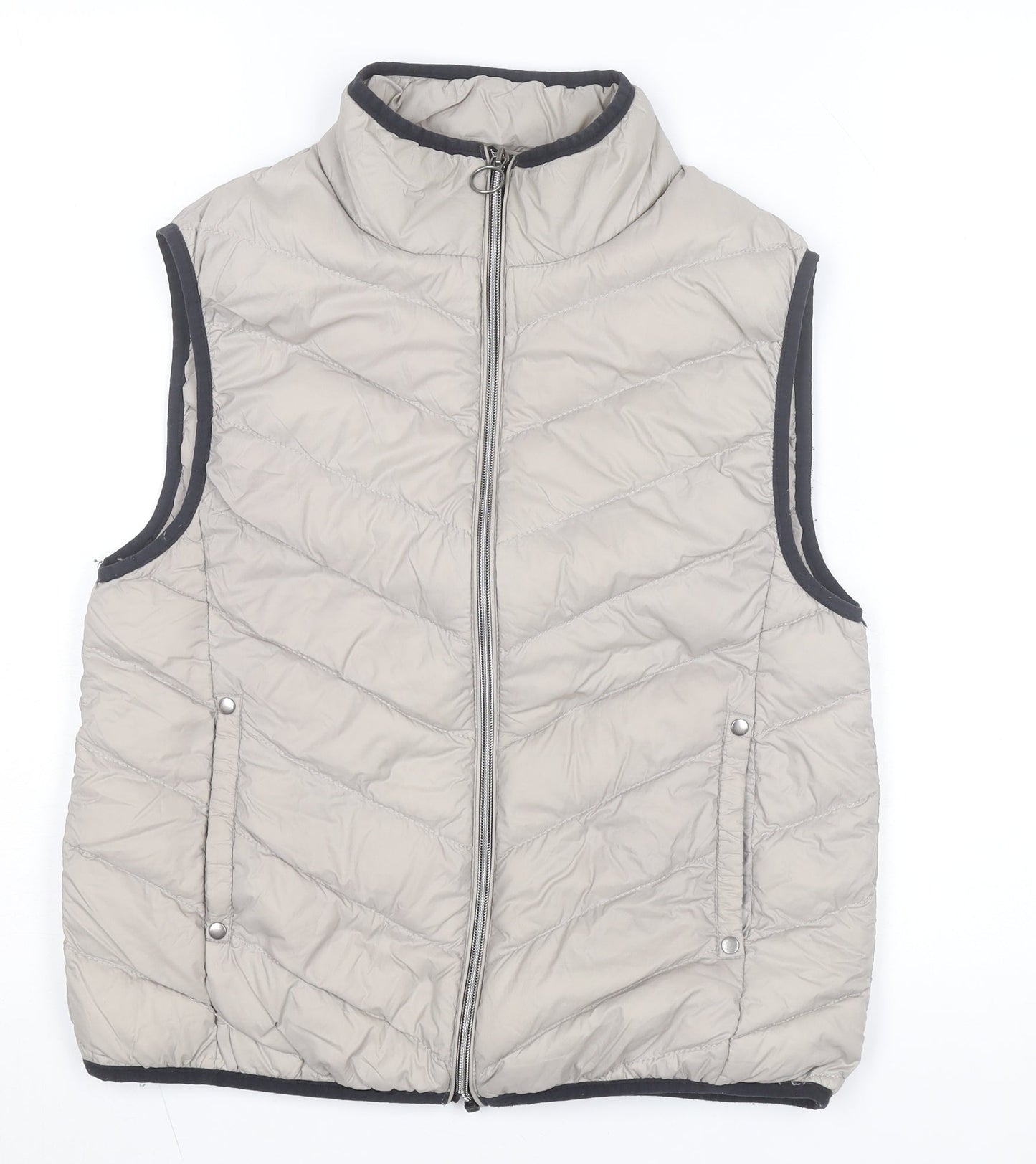 Fransa Women’s Beige Quilted Puffer Waistcoat Size M
