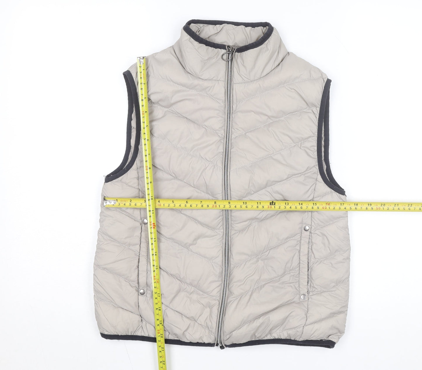 Fransa Women’s Beige Quilted Puffer Waistcoat Size M