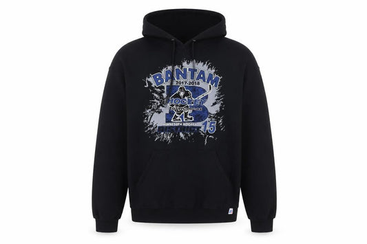 Russell Athletic Men's Black Pullover Hoodie Size M Graphic Print Sportswear