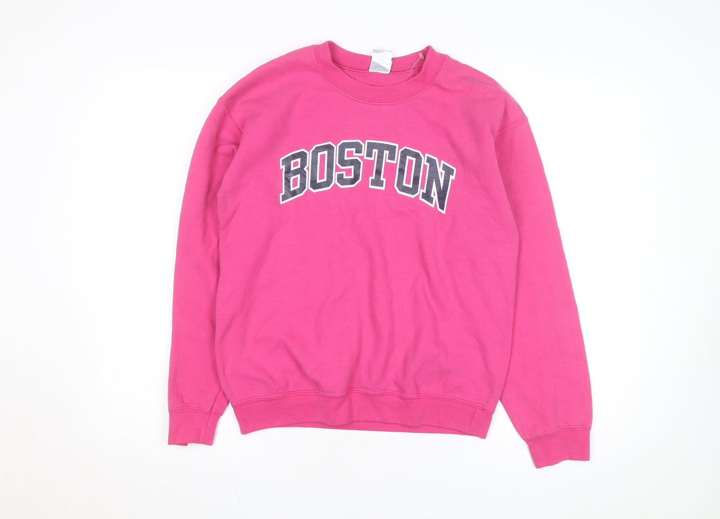 Gildan Women’s Pink Boston Crew Neck Pullover Sweatshirt Size S