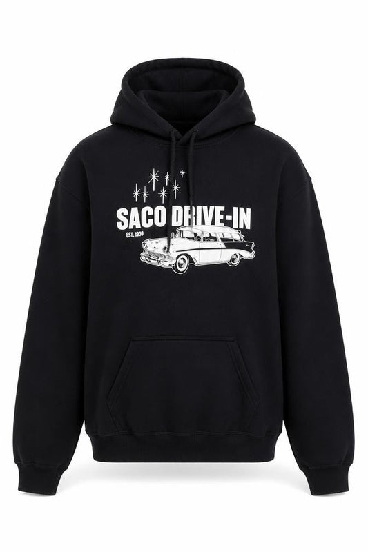 Gildan Men's Black Saco Drive-In Pullover Hoodie Size S