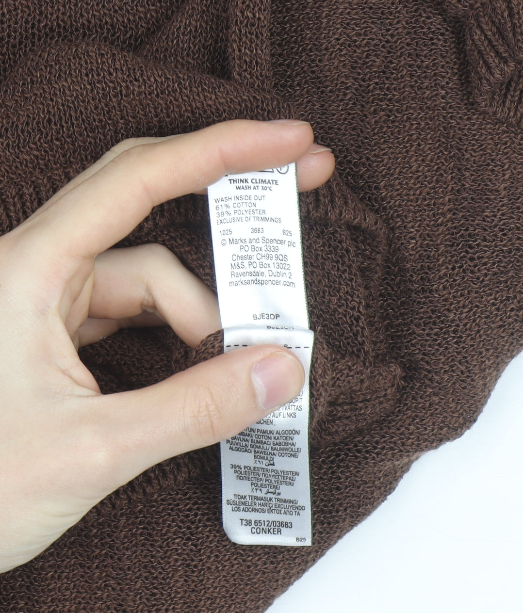 Marks and Spencer Womens Brown Knit V-Neck Short Sleeve Top M