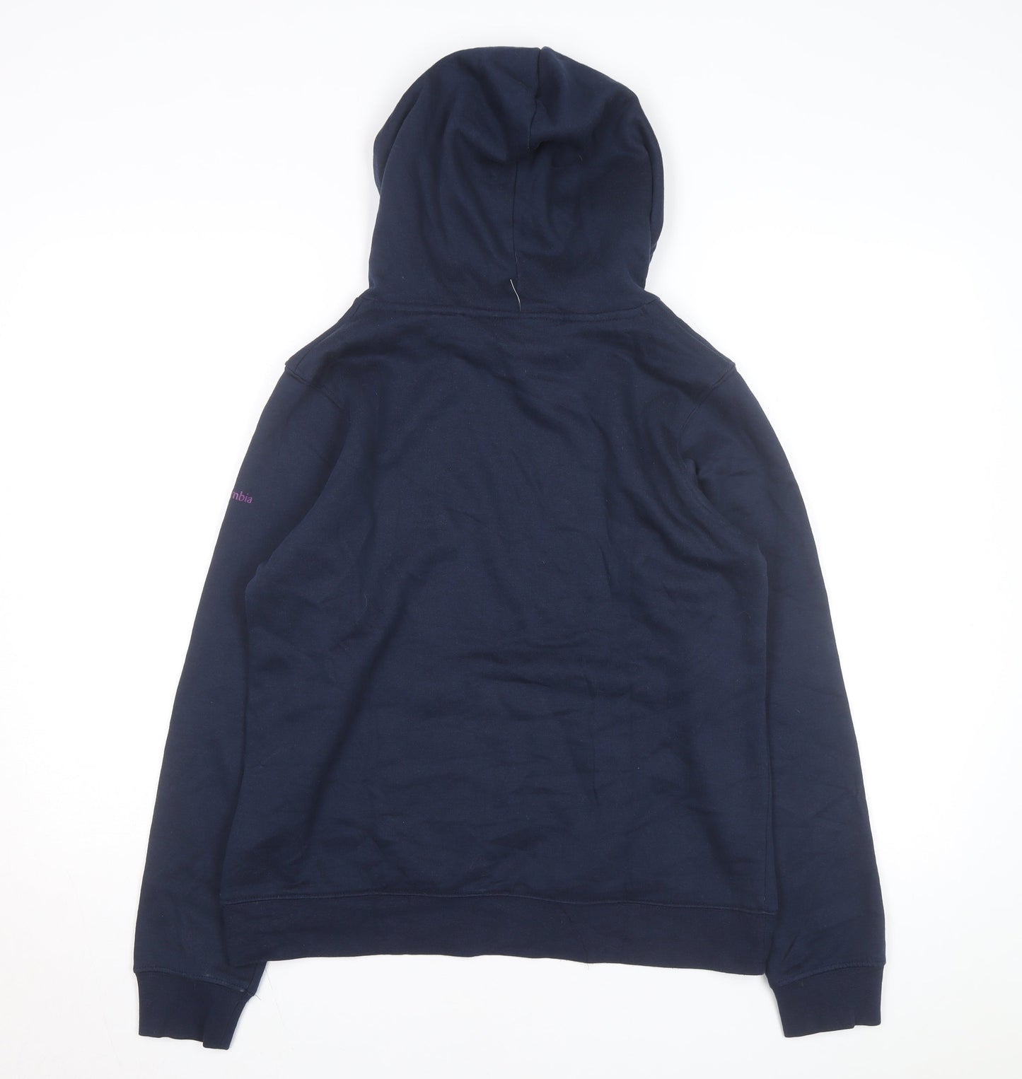 Columbia Women Blue Hooded Basic Jacket M Regular Fit Pullover
