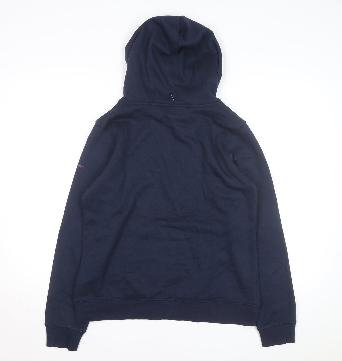 Columbia Women Blue Hooded Basic Jacket M Regular Fit Pullover