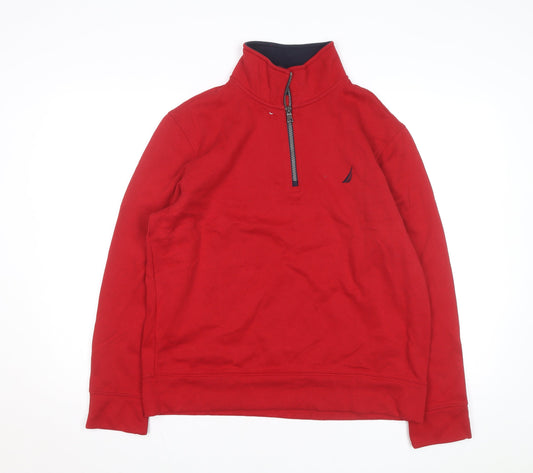 Nautica Men's Red 1/4 Zip Fleece Basic Jacket M