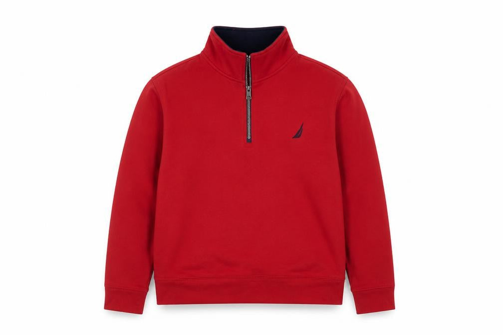 Nautica Men's Red 1/4 Zip Fleece Basic Jacket M