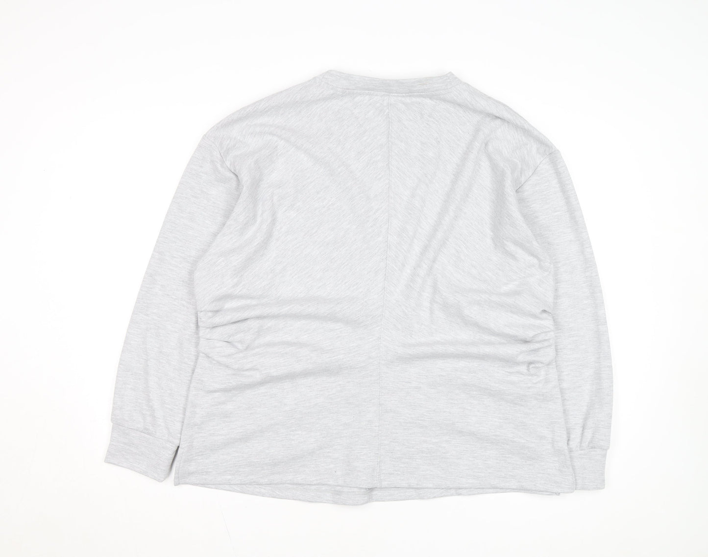 Marks and Spencer Women's Grey Crew Neck Cotton Pullover Jumper XL