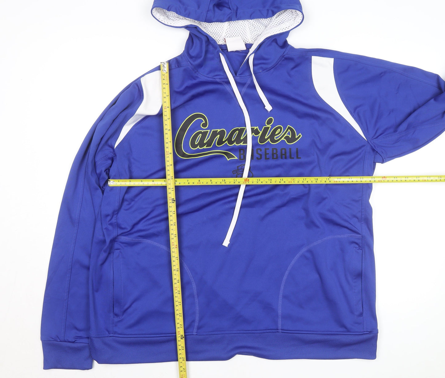 Team 365 Men Blue 2XL Baseball Hooded Track Jacket Polyester