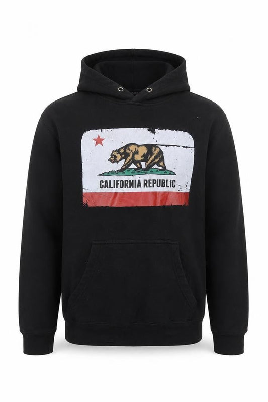 Lane Seven Men's Black California Republic Pullover Hoodie M