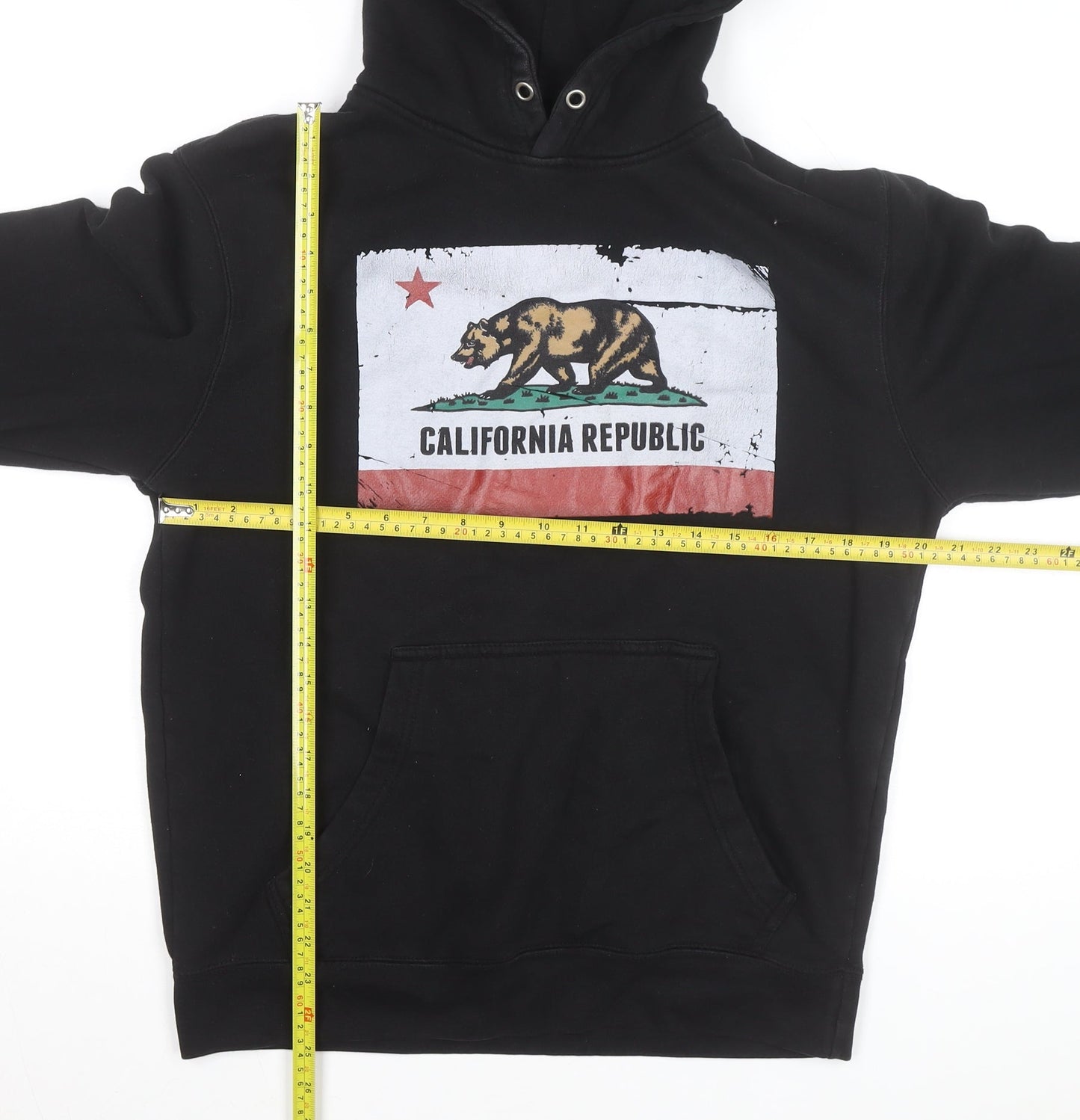 Lane Seven Men's Black California Republic Pullover Hoodie M