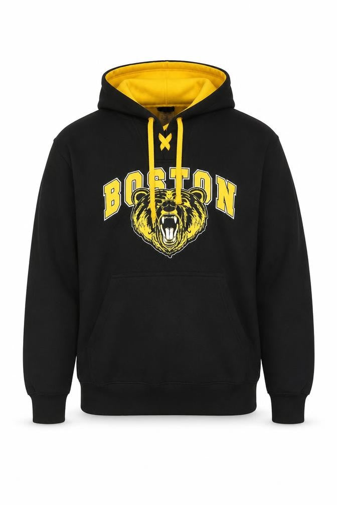 Bay State Apparel Men's Black XL Pullover Boston Bear Graphic Hoodie