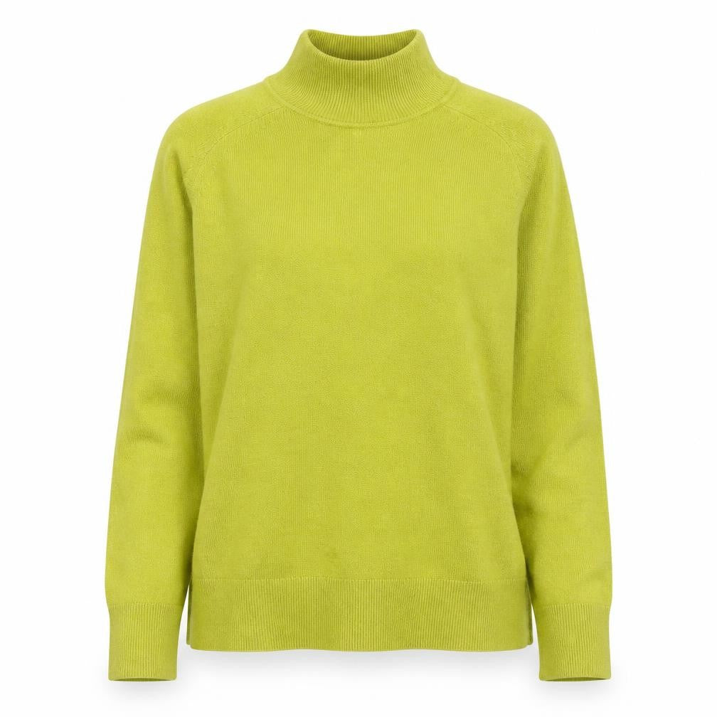 Marks & Spencer Women Green Mock Neck Wool Blend Jumper Medium