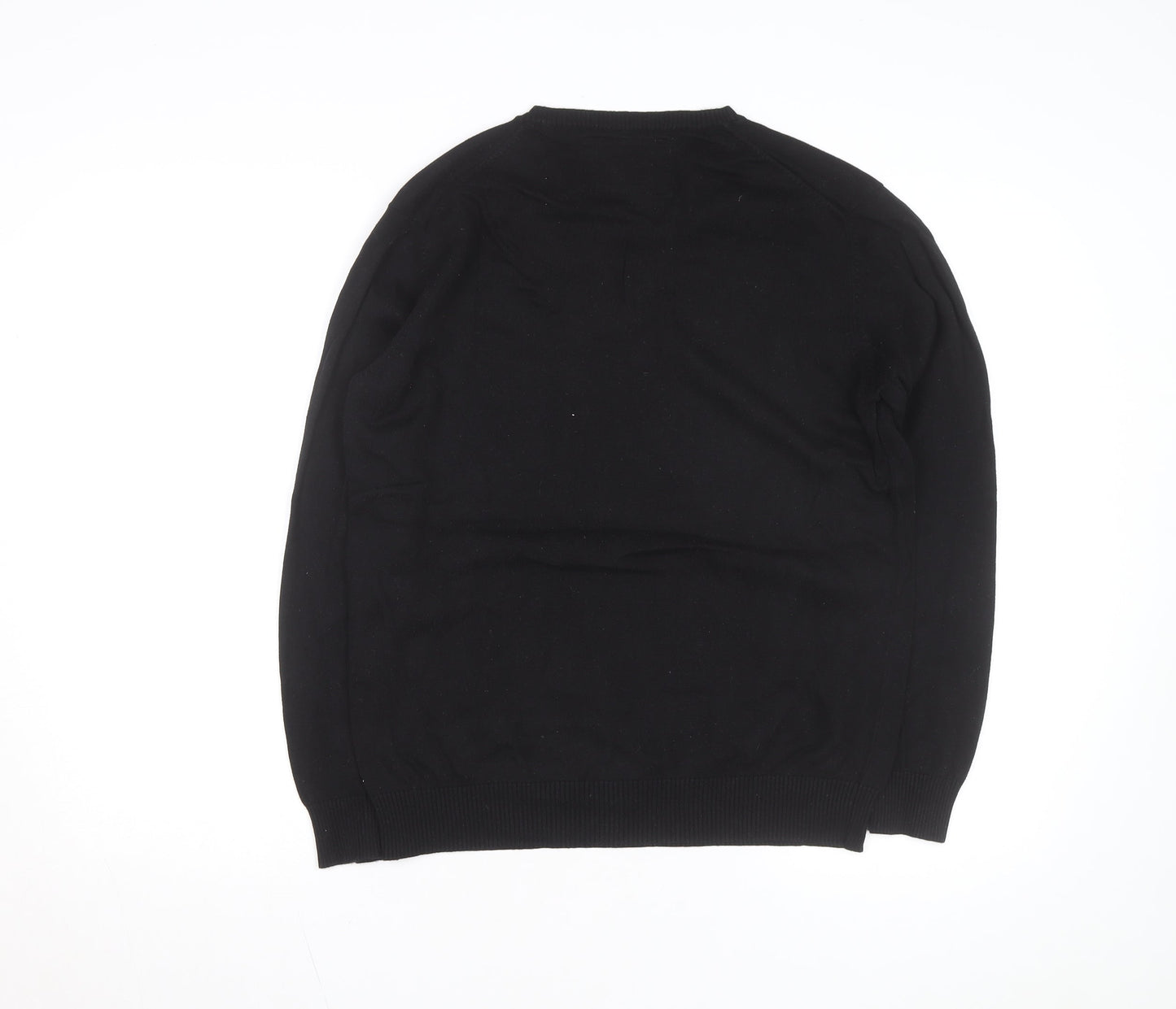 Abercrombie & Fitch Men's Black V-Neck Cotton Jumper M