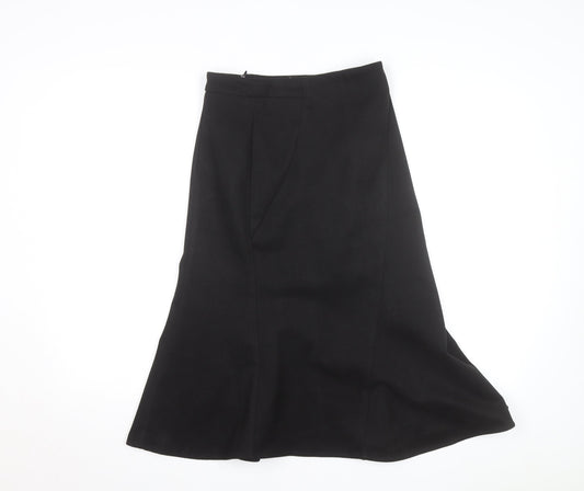 Showheehee Women’s Black Midi A-Line Work Skirt Size M
