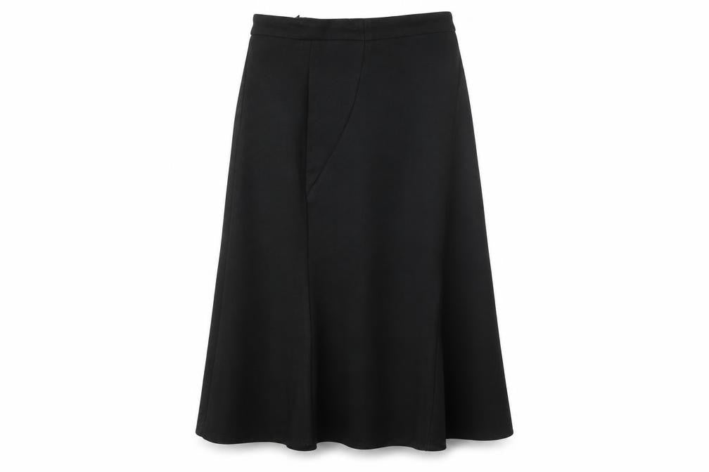 Showheehee Women’s Black Midi A-Line Work Skirt Size M