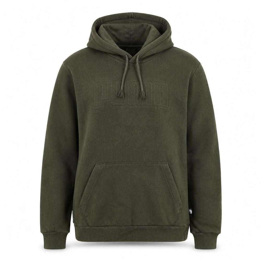 Puma Men's Green Medium Pullover Hoodie Fleece Sweatshirt
