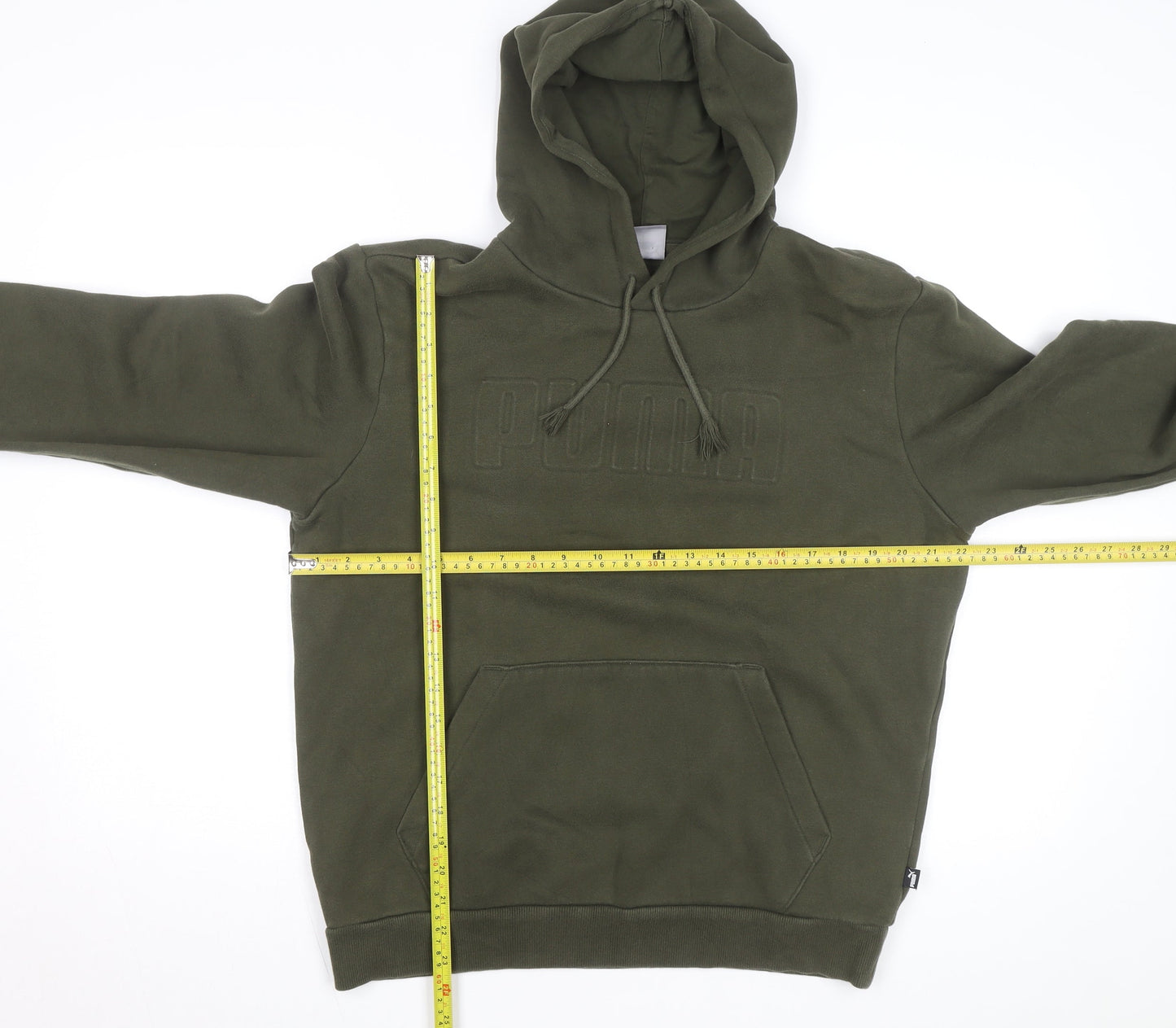 Puma Men's Green Medium Pullover Hoodie Fleece Sweatshirt