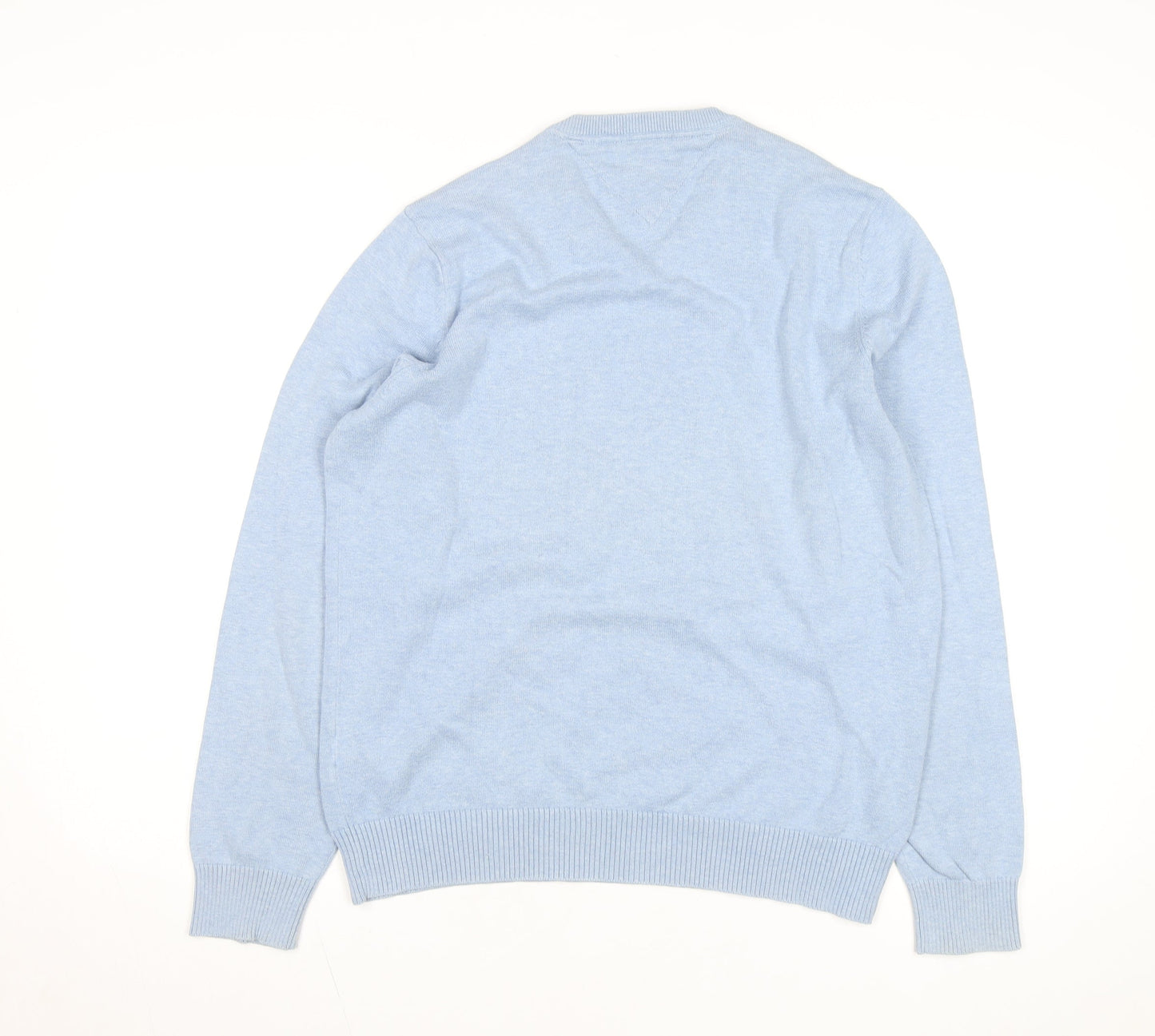 Tommy Hilfiger Men’s Blue Cotton V-Neck Pullover Jumper M
