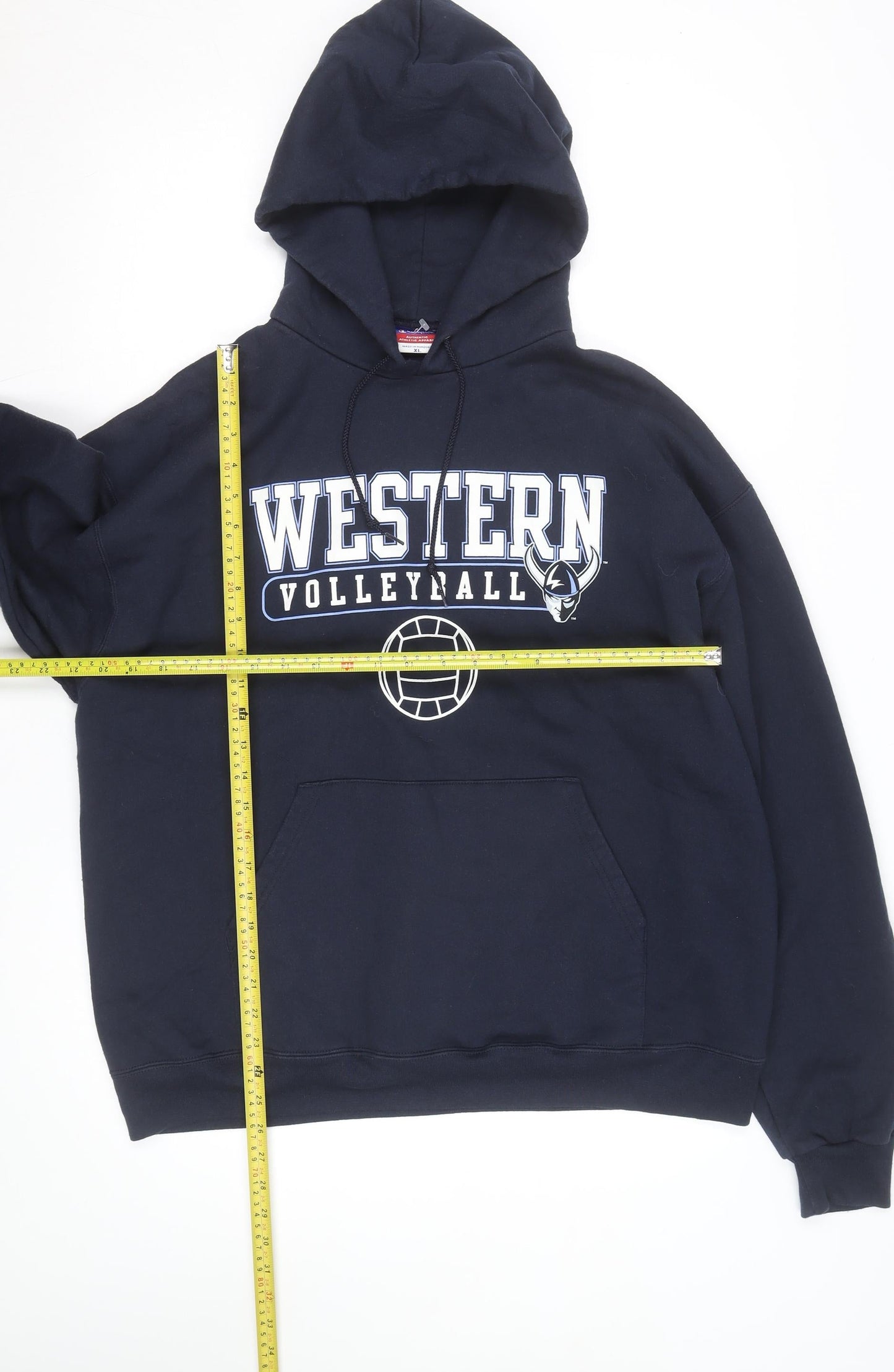 Champion Men's Blue XL Pullover Hoodie Western Volleyball Graphic