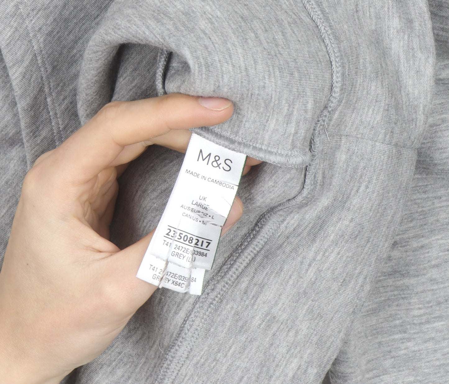 Marks and Spencer Men's Grey Pullover Hoodie Size L Regular Fit