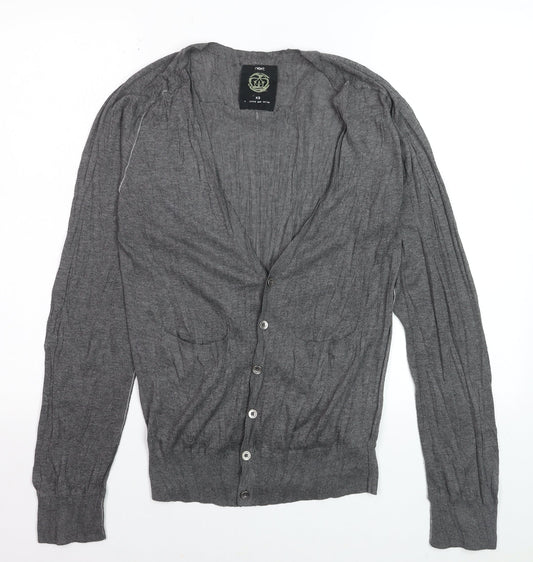 Next Men's Grey XS V-Neck Button Cardigan