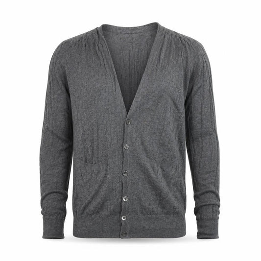 Next Men's Grey XS V-Neck Button Cardigan