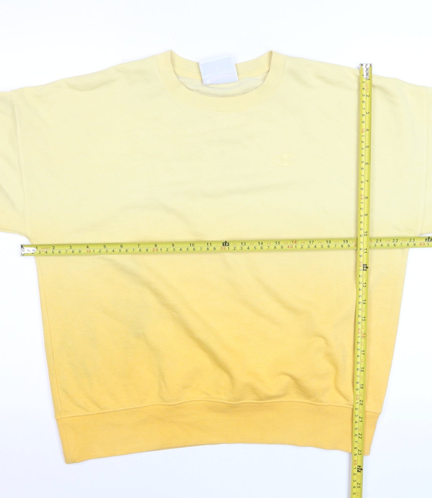 Champion Men's Yellow Small Pullover Crew Neck Sweatshirt