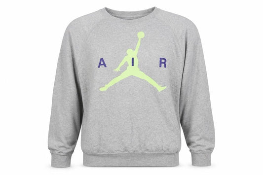 Jordan Men's Grey XL Pullover Sweatshirt Air Logo Crew Neck Fleece