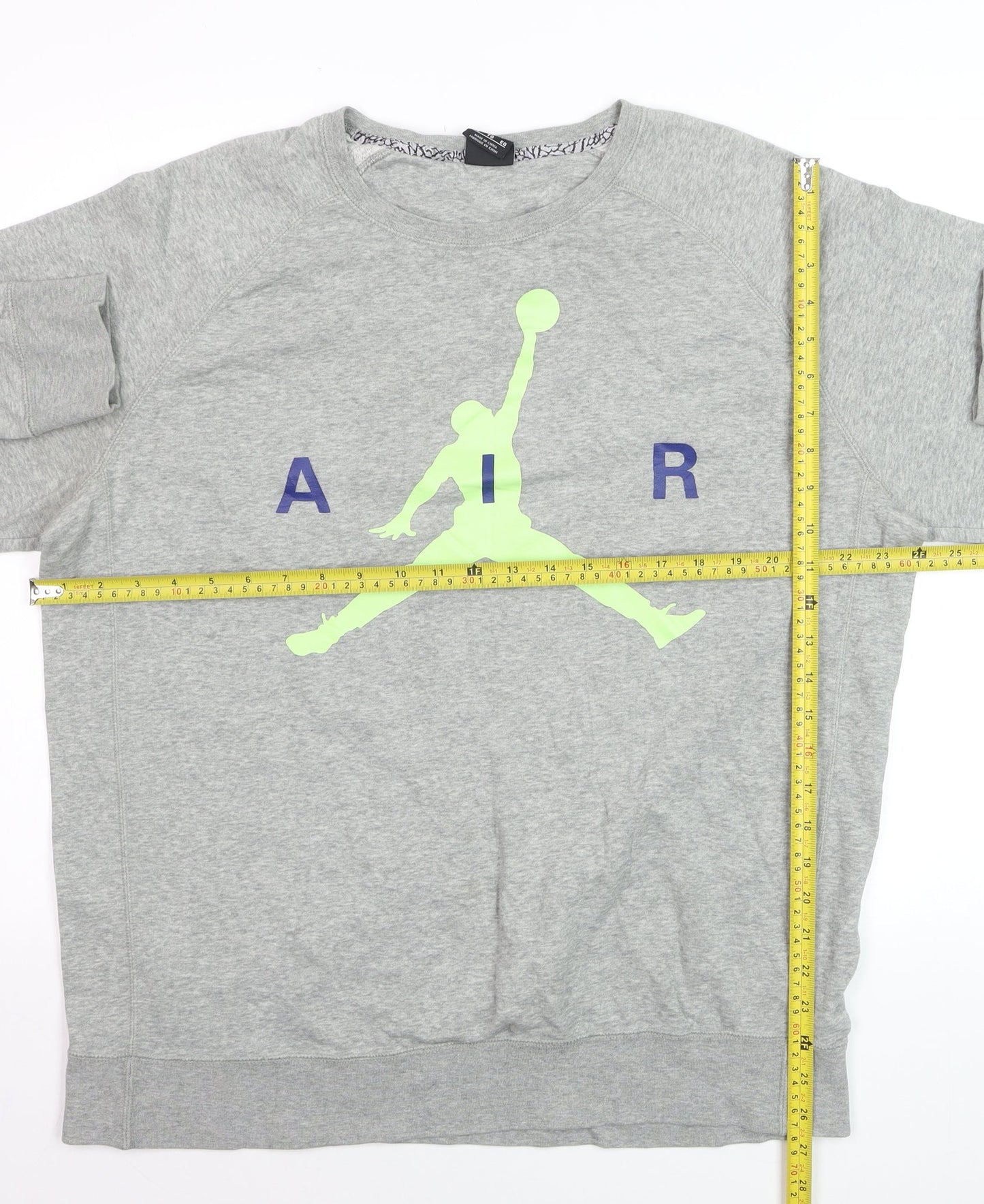 Jordan Men's Grey XL Pullover Sweatshirt Air Logo Crew Neck Fleece