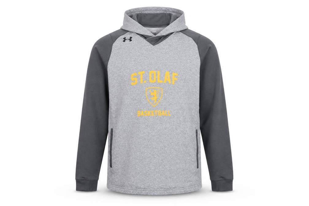 Under Armour Men's Grey ColdGear Pullover Hoodie XL Basketball Graphic
