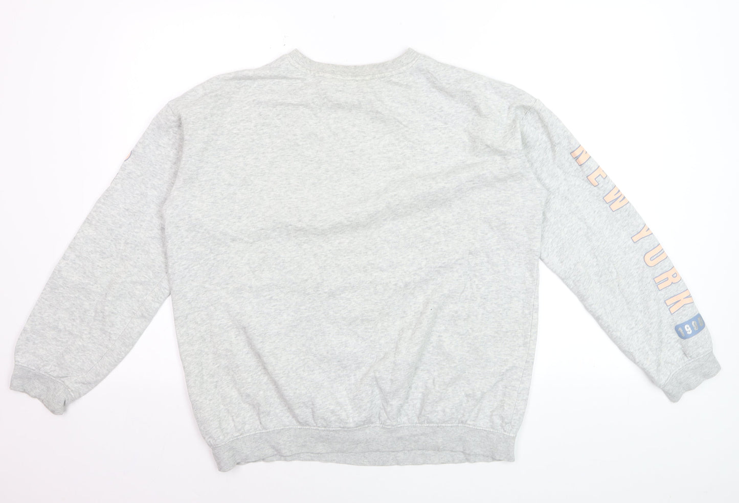 H&M Womens Grey Long Sleeve Crew Neck NYC Graphic Sweatshirt Size 14Y+