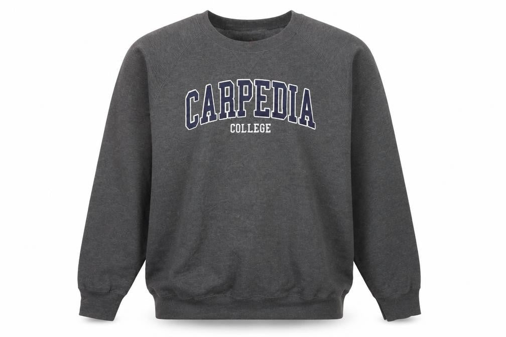 Hanes Men’s Grey College Logo Crew Neck Sweatshirt L