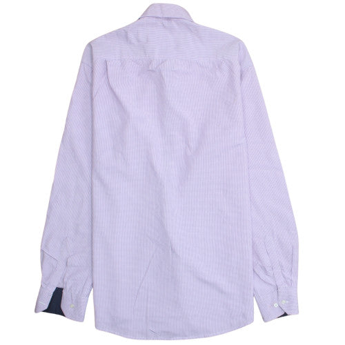 Tommy Hilfiger Men's Purple Striped Dress Shirt Long Sleeve Size L