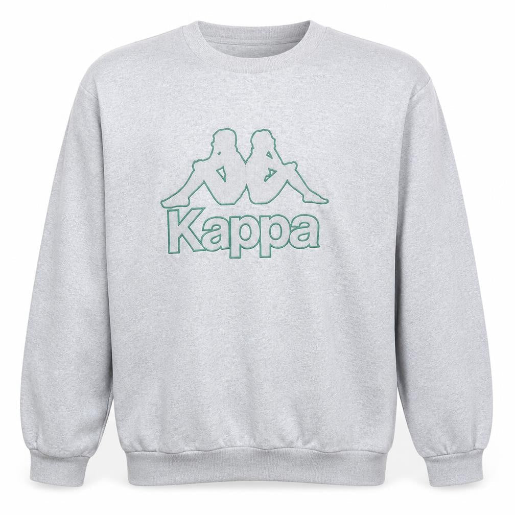 Kappa Men's Grey Pullover Sweatshirt L Vintage Crew Neck Sports Logo