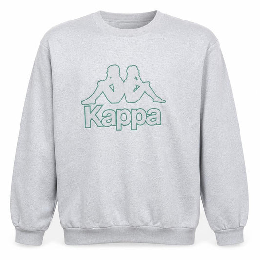 Kappa Men's Grey Pullover Sweatshirt L Vintage Crew Neck Sports Logo
