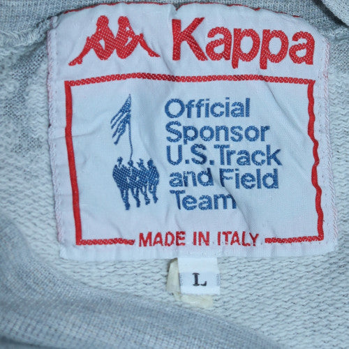 Kappa Men's Grey Pullover Sweatshirt L Vintage Crew Neck Sports Logo