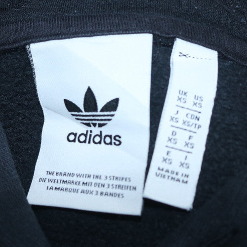 Adidas Men's Black XS Pullover Hoodie with Logo & Stripes