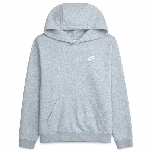 Nike Men's Grey Pullover Hoodie M Regular Fit Fleece Sweatshirt