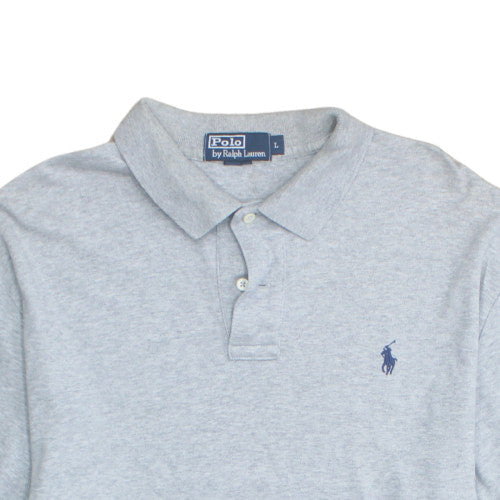 Ralph Lauren Men's Grey Short Sleeve Cotton Polo Shirt L