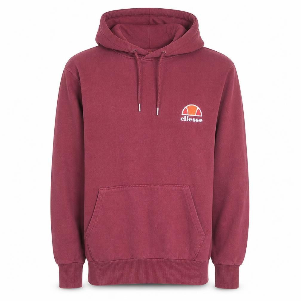 Ellesse Men's Red Pullover Hoodie S Fleece Logo Sweatshirt