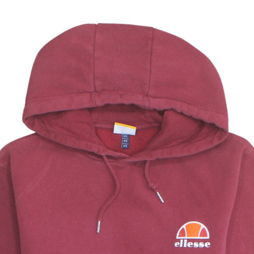 Ellesse Men's Red Pullover Hoodie S Fleece Logo Sweatshirt