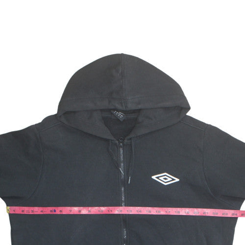 Umbro Men Black XL Full Zip Hoodie with Logo Detail