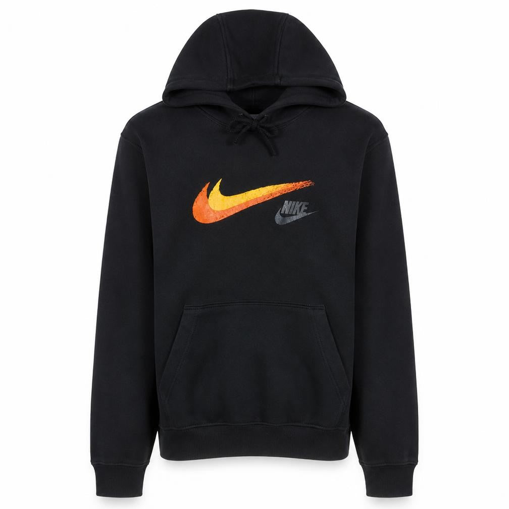 Nike Men's Black Pullover Hoodie M Graphic Logo Fleece
