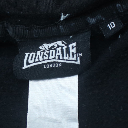 Lonsdale London Womens Black Full Zip Hoodie Size 10