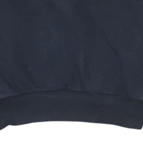 Ellesse Womens Black Cropped Pullover Hoodie UK 8 Cotton Blend