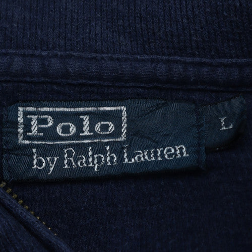 Ralph Lauren Men's Blue Cotton 1/4 Zip Jumper Size L Classic Fit