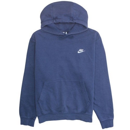 Nike Men's Blue Pullover Fleece Hoodie M Embroidered Logo