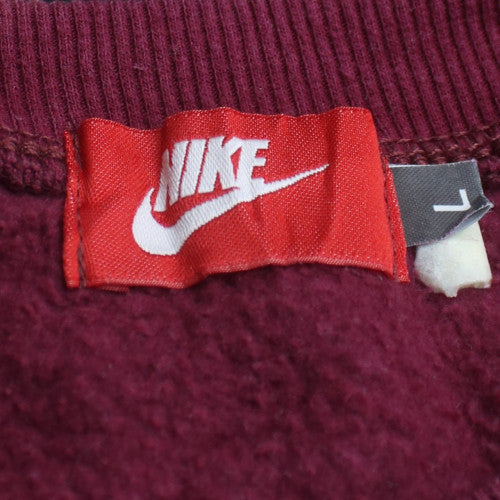 Nike Men's Red Air Logo Crew Neck Pullover Sweatshirt L