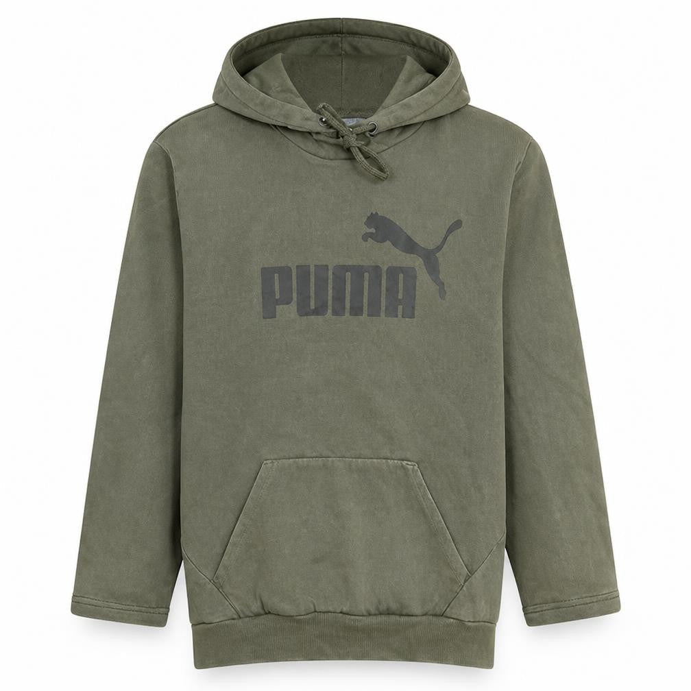 Puma Men's Green Pullover Hoodie L Regular Fit Fleece
